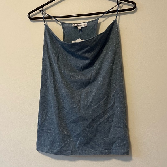 NWT Vintage Blue Gem Stone Straps Fairy Sparkle Knit Cowl Neck Tank Sam Edelma - Picture 9 of 10